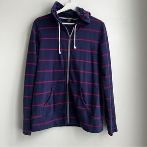Oakley Navy and Red/Purple Stripe Zip Hoodie